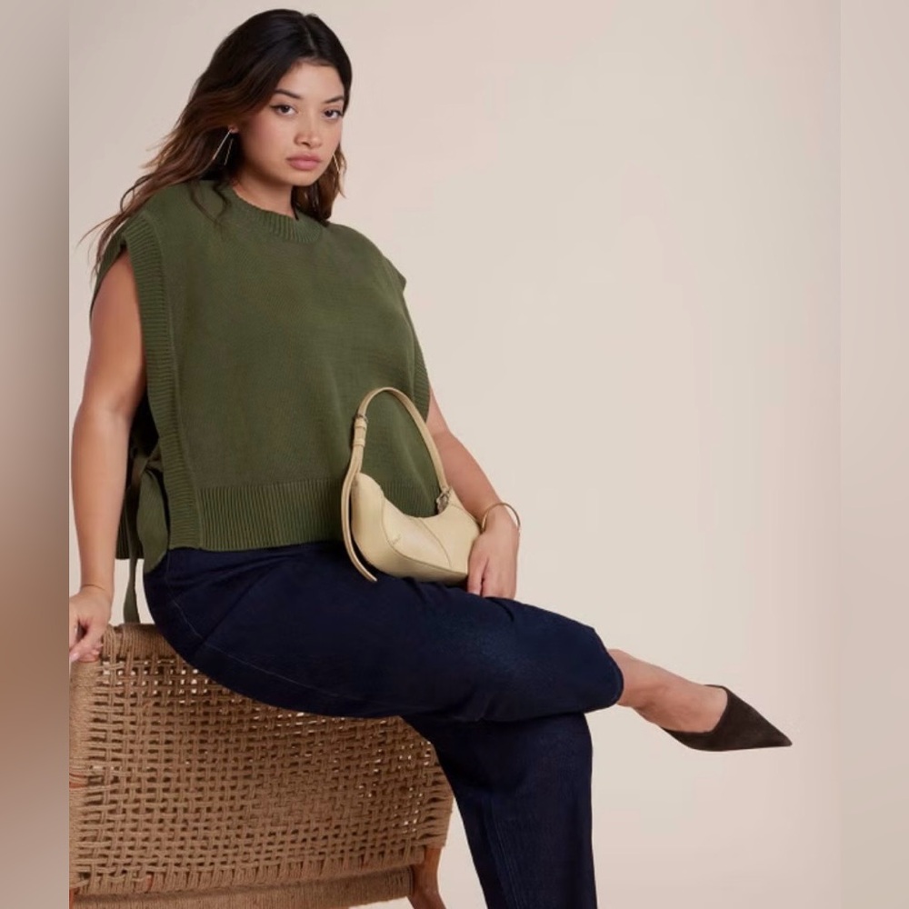 Eloquii Olive Green Sleeveless Top
